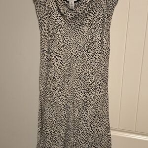 H&M Black and White Spotted Midi Dress